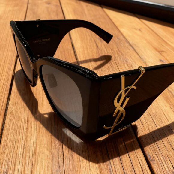 New Saint Laurent SL M119 BLAZE-001 Black Cat Eye Women's Sunglasses Fashion - Picture 6 of 6